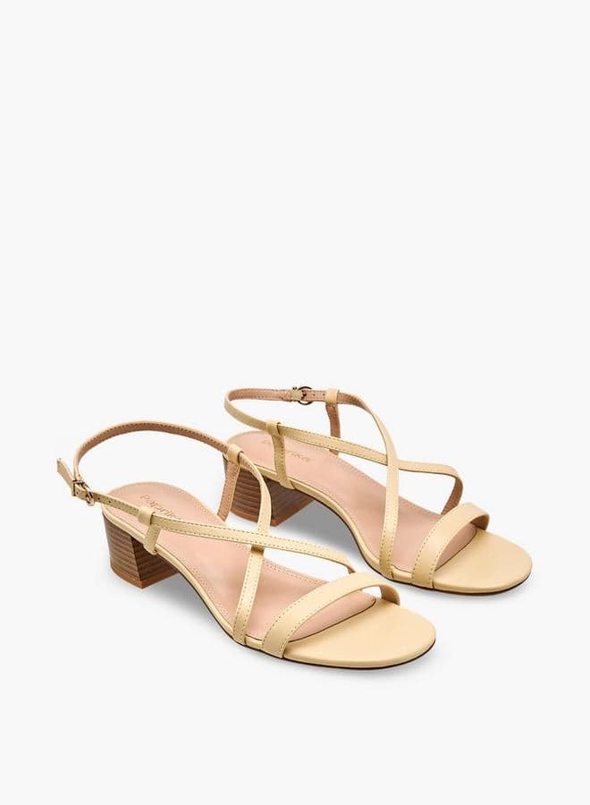 Women Block Heel Buckle Closure Sandals