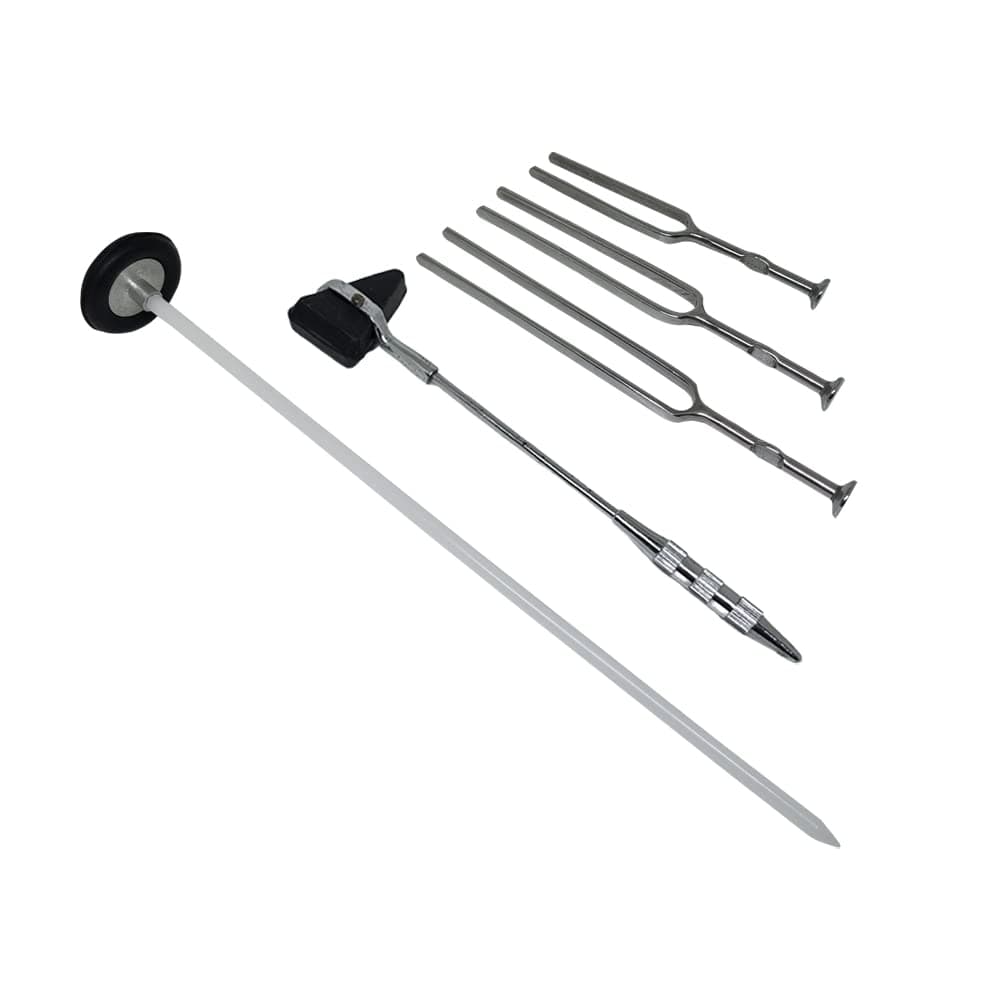 Sahyog Wellness Queen Square Pattern Knee Hammer Percussion Knee Hammer with Tuning Fork Set of all 3128 Hz 256 Hz 512 Hz