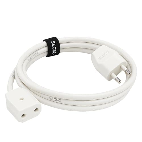 SeCro 2-Pin Flexible Male-Female Socket, Round Wire, Extension Cord for Multipurpose Use,Festive Decorations,Diwali,Christmas,etc (8 Meter)