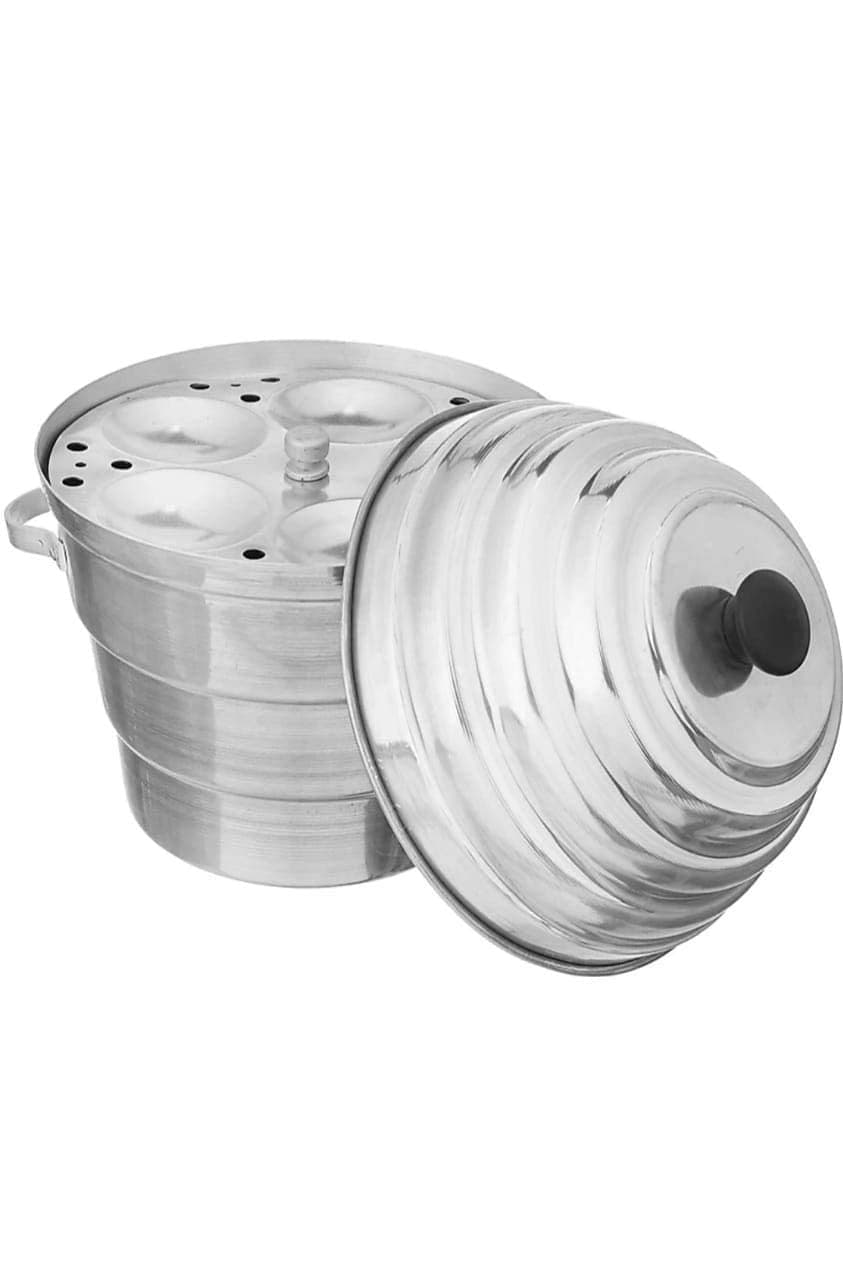 VOMI Idli cooker Aluminium Maker Cooker with Khaman Dhokla Plates idli pot 4 Idli Plates3 Dhokla Plates 1 Jaali 15 Idli Silver
