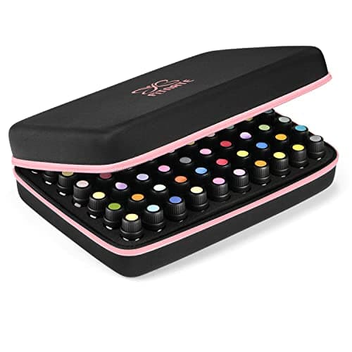 Essential Oils Storage – FITNATE Essential Oils Case for 5ml 10ml 15ml Essential Oils, Essential Oil Travel Case with Essential Oils Labels& Bottle Opener (70 bottles, Pink)