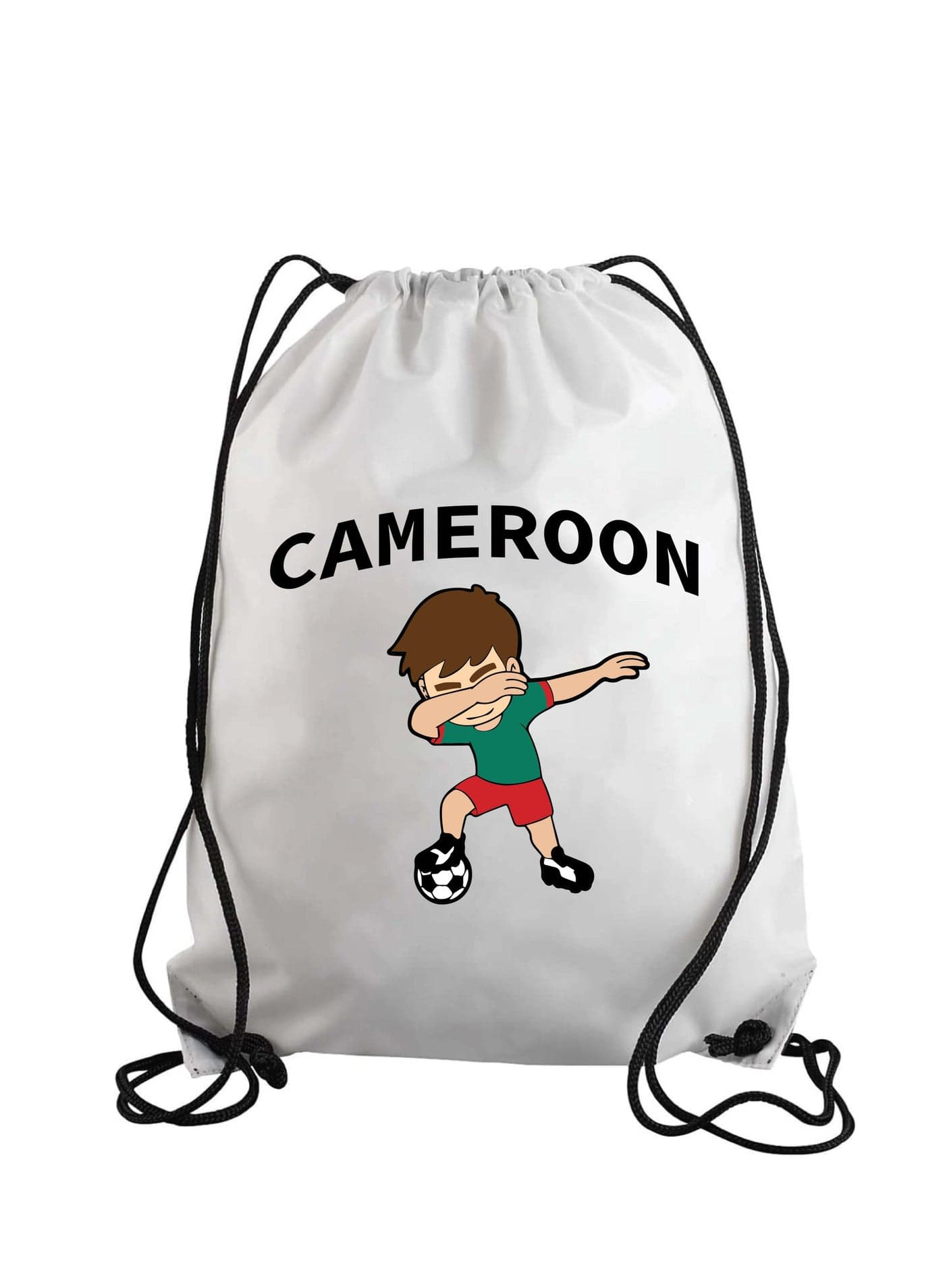 Cameroon Soccer Drawstring Bag or Backpack Suitable for Adults and Kids and Sports Fans (Design 2)