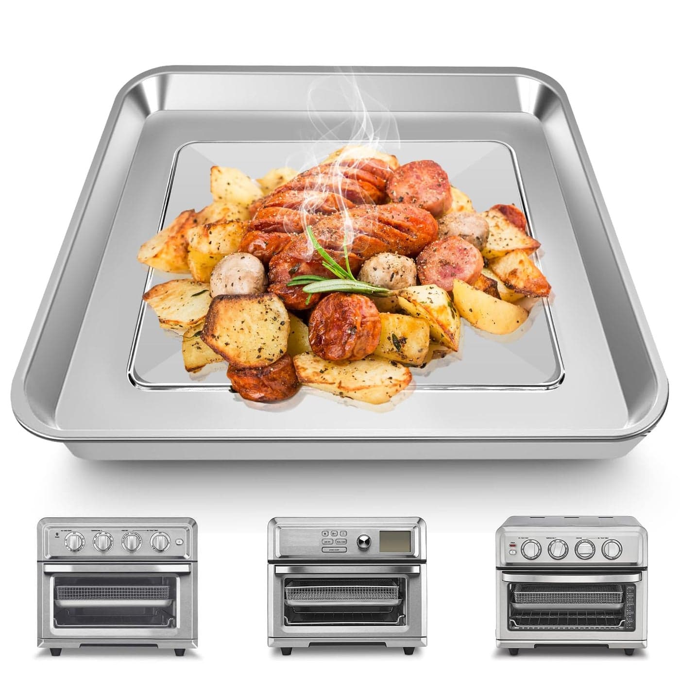 Air Fryer Tray Replacement for Cuisinart TOA60 TOA65 TOA70 Toaster Air Fryer Convection Oven 124 11 Mesh Air Fryer Stainless Steel Basket Wire Rack Accessories Parts Dishwasher Safe