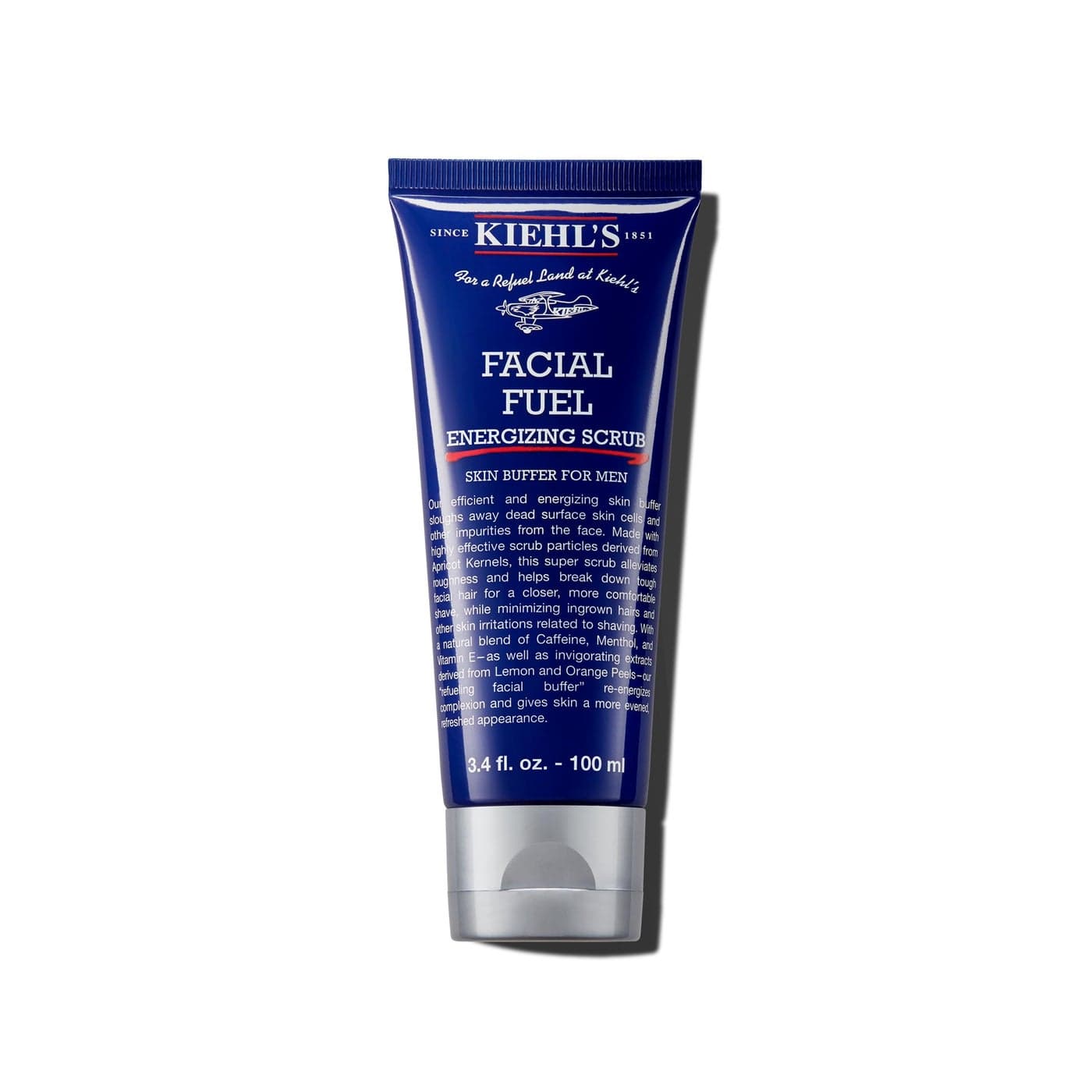 Kiehls Facial Fuel Exfoliating Face Scrub Facial Cleanser for Men Smooths Skin Removes Dead Skin Dirt Oil Helps Soften Tough Facial Hair with Caffeine Menthol Vitamin E 34 fl oz