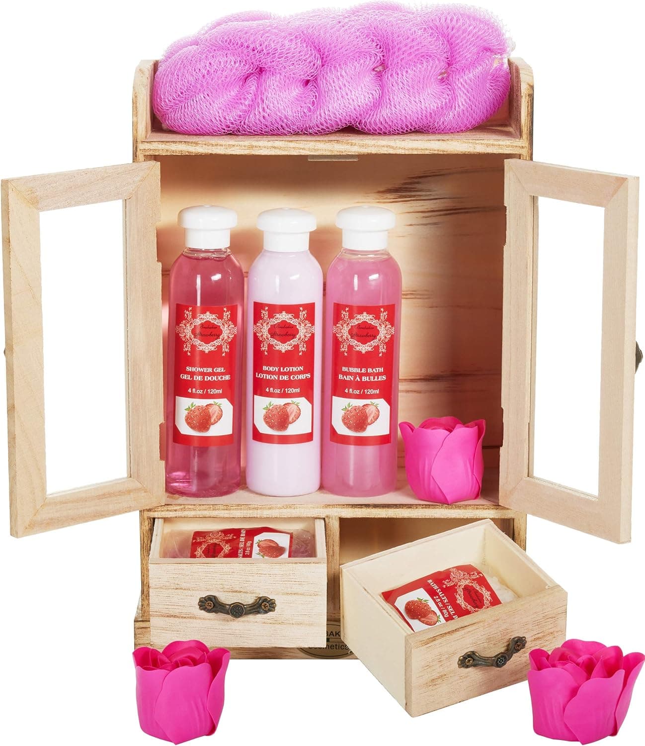 BRUBAKER Cosmetics Strawberry Bath and Body Gift Set 10 Pieces