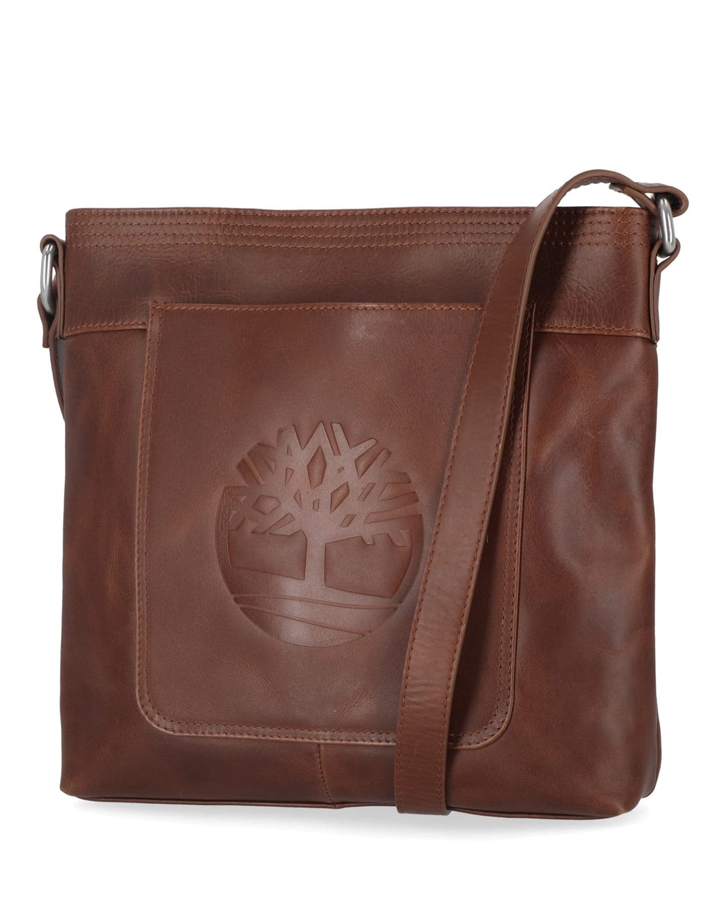 Timberland Large Leather Crossbody Purse Shoulder Bag, Cognac