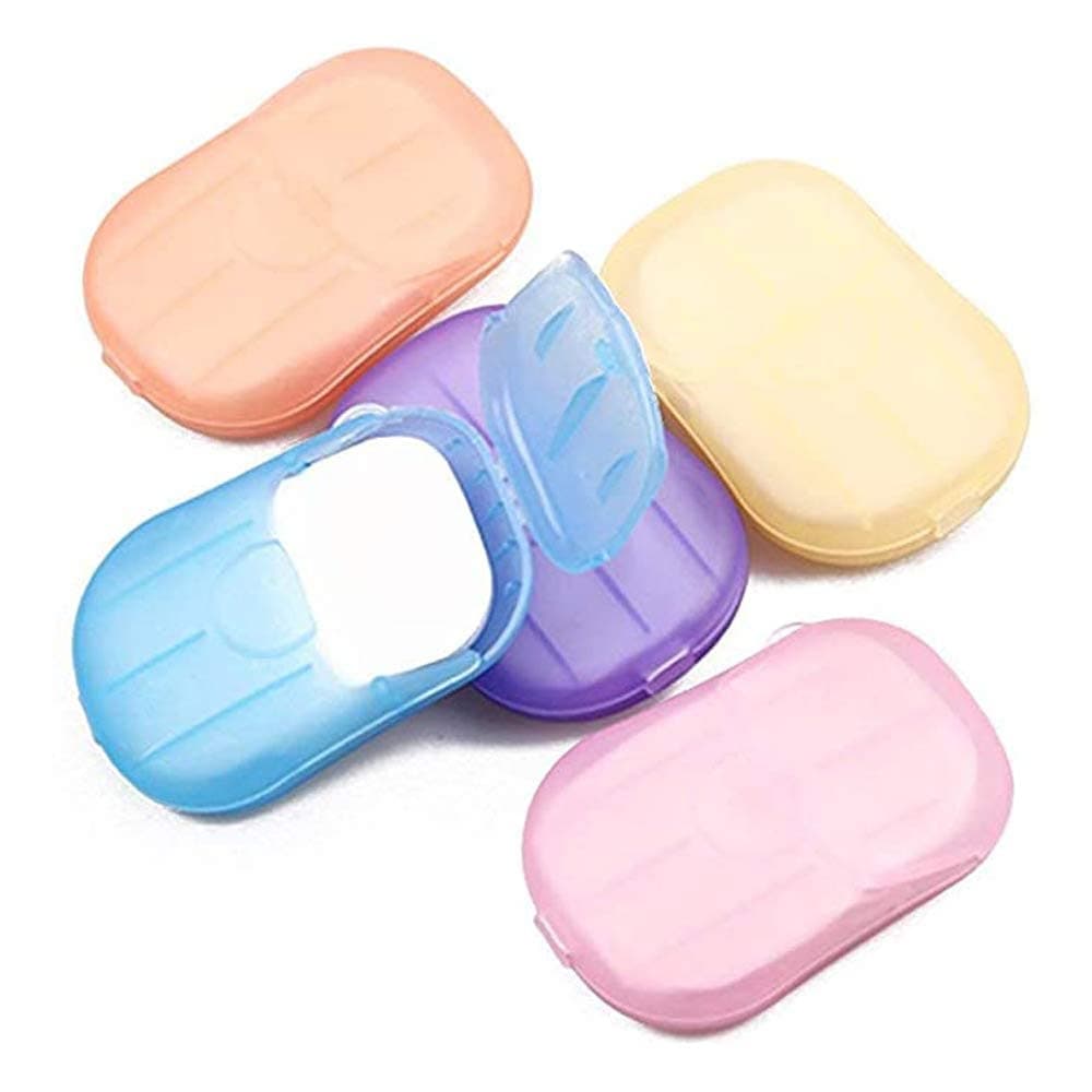 KALQIAD Disposable Soap Paper 6 Boxes Hand Cleaner Fragrance Mini Color 20 Paper per Box Soap Paper for school Indoor Outdoor Travel Camping Hiking Soap Paper for Hand