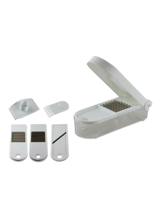 5-In-1 Vegetable Cutter White/Silver 15x31x15cm