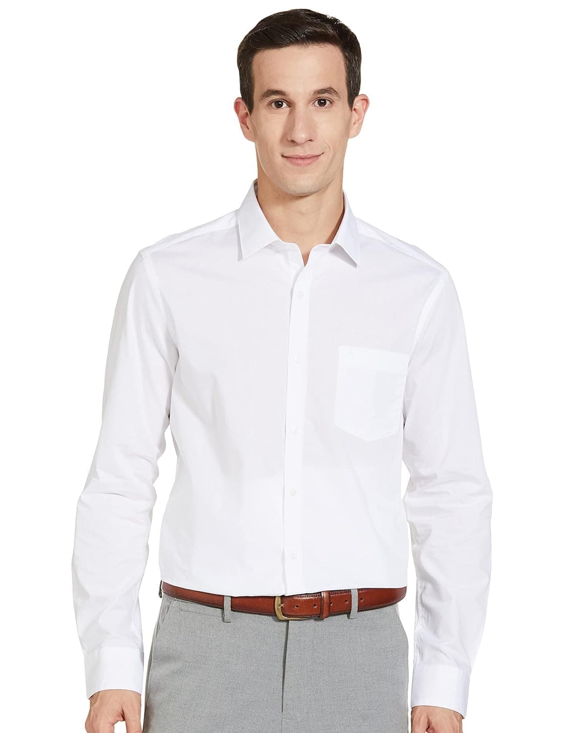 Luxrio Mens Shirt Cotton Blend Slim Fit White 38