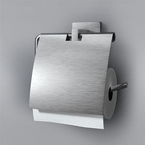Kohler Toilet Tissue Paper Holder with Cover | SS304 Stainless Steel Wall Mounted Toilet Roll Holder | Anti-Rust, Anti-Fingerprint Coating | 2 Years Warranty (Brushed Stainless Steel Finish)