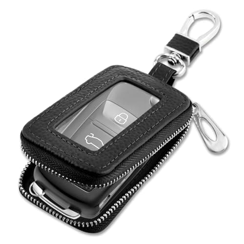 Stylish Car Key Fob Case with SunroofKeychainLeather Car Key Fob Cover for ProtectionUniversal Key Covers Car Accessories Black