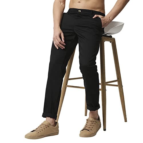 Thomas Scott Men Millennium Slim Fit Chino Pants Black