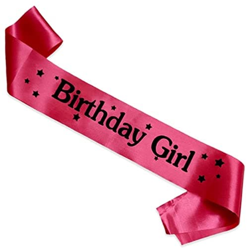 WOBBOX Pink Satin Sash Birthday