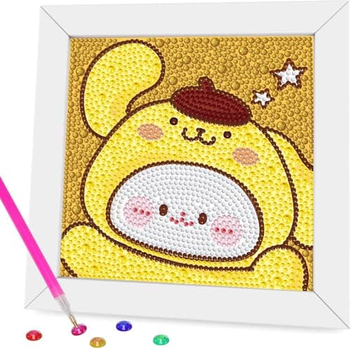 YSUNETER Diamond Painting Kits for Kids Beginner Framed DIY 5D Full Drill Diamond Art Kits for Children Cute Animals Round Crystal Rhinestone Gem Art Crafts Home Wall Art Decor 59 x 59 Inches