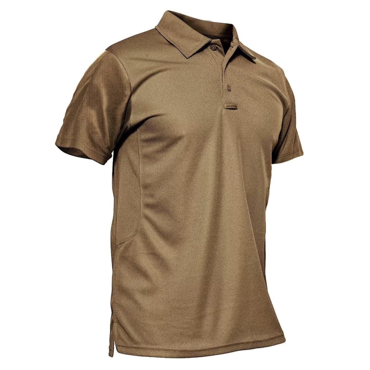 MAGCOMSEN Mens Polo Shirts Short Sleeve Work Golf Casual Quick Dry Summer Brown XXL