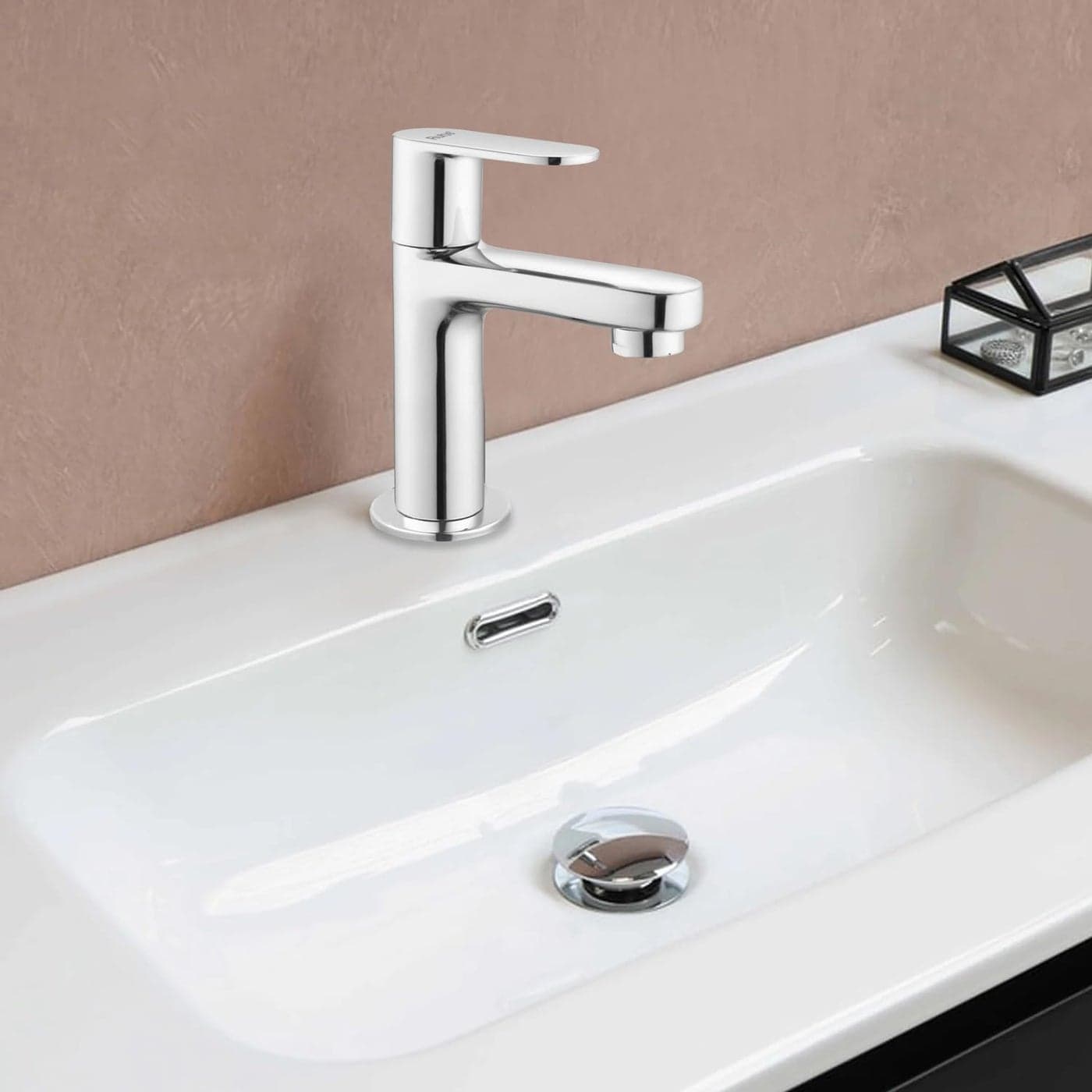 Ruhe Demure Brass FaucetBrass Tap Pillar Cock FaucetTap with Chrome Finish for Bathroom Washbasins Kitchen Sinks Bathroom wash Basin tap Water tap for Bathroom