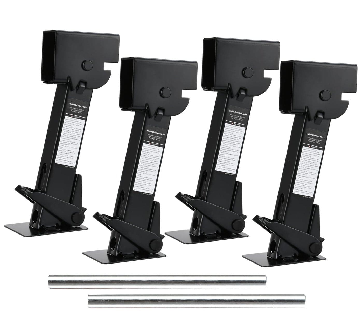 LUSHIH Set of 4 Trailer Stabilizer Leveling Jacks Folding Telescoping Legs for Travel RV Camper - 1000lbs Capacity Each