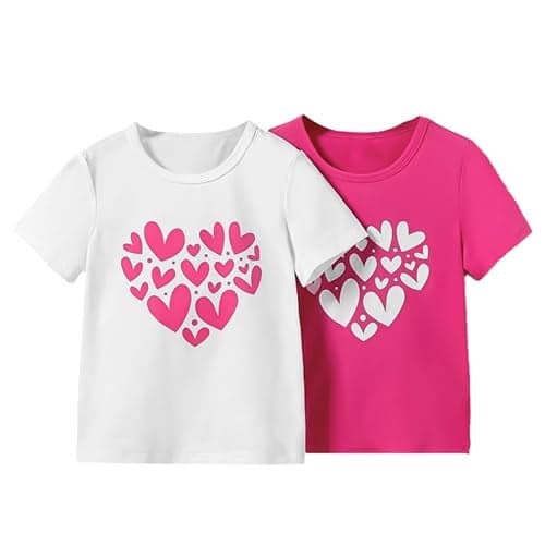 KYDA KIDS® Girls 100% Pure Cotton Half Sleeve Printed T-Shirt (Pack of 2)