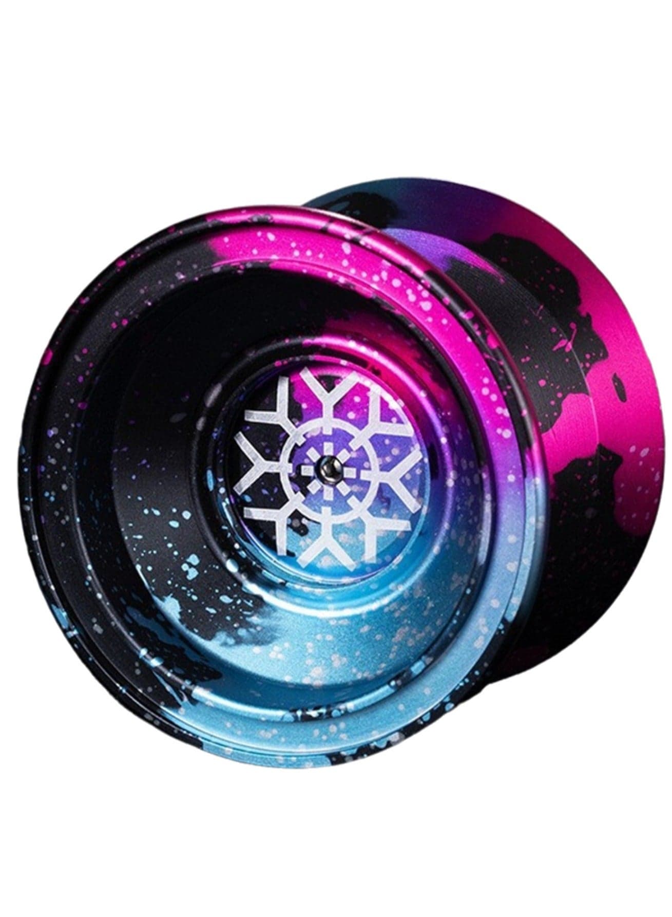 Yo-Yo Professional Snowflake Black Powder Blue Non-Reactive Yo-Yo for Kids & Adults | Dual Mode: Metal Reaction + Yo-Yo Bearings | Ideal Beginner Yo-Yo with Ball String