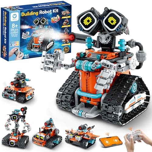 Sillbird Robot Building STEM Kit with Remote Control for Boys Ages 814 Technic Coding Gifts for Kids Birthday Buildable 5in1 Robotics Toy with 596 Pieces