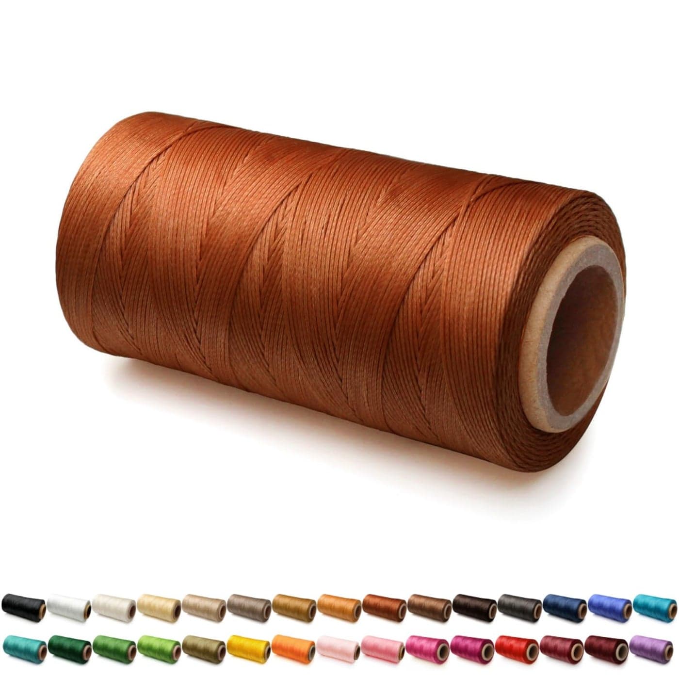 Flat Waxed Thread for Leather Sewing String Polyester Cord Stitching Bookbinding DIY Weave Craft 12mm 300D Caramel