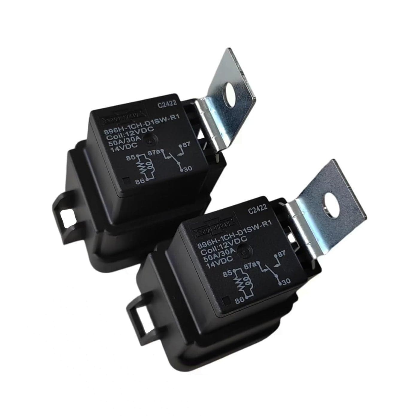 TSNUPGOHXW 2pcs 896H-1CH-D1SW-R1 12VDC 30/50A 5-Pin Automotive Relay