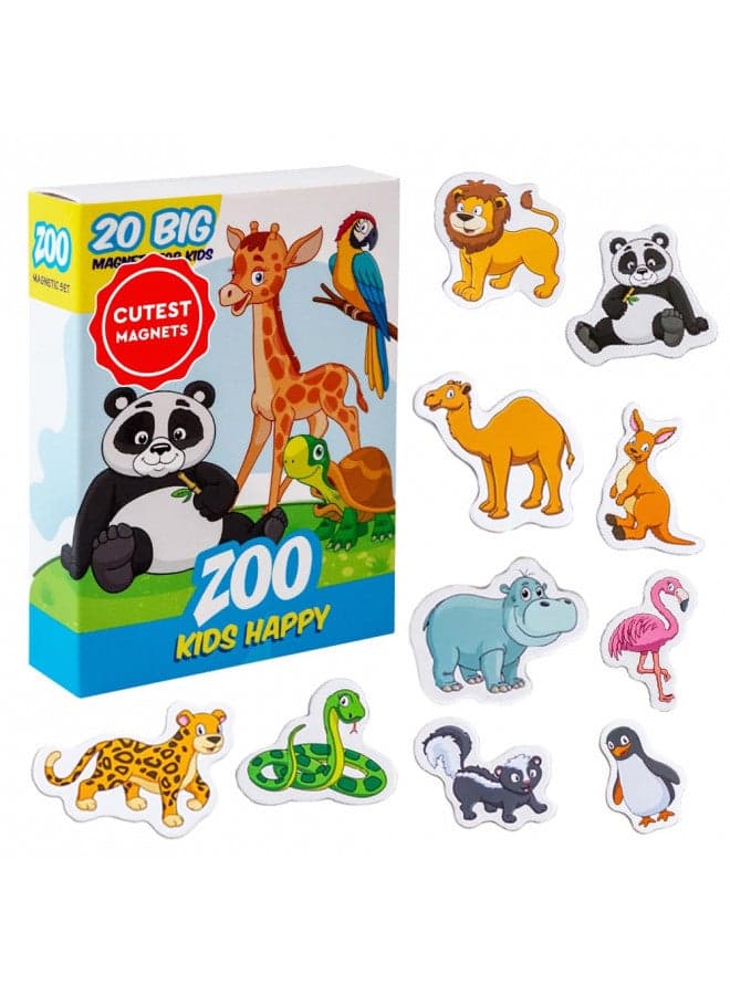 MAGDUM ZOO animal magnets for kids -real LARGE fridge magnets for toddlers- Magnetic EDUcational toys baby 3 year old baby LEARNing magnets for kids- Kid magnets Magnetic THEATRE-jungle animal magnets