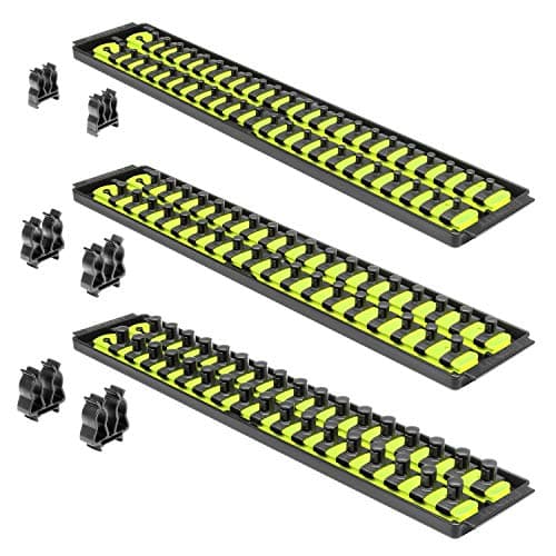 ERNST Socket Boss Combo 3-Pack, Hi-Viz Ratchet Socket Organizer(8512HVA) - Made in the USA