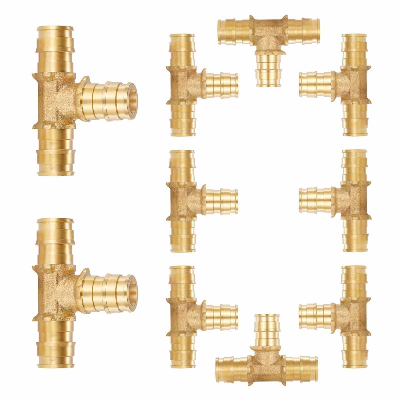 10 Pack Lidertik 12 PexA Tee Brass Tubing T Expansion Pipe Pex Fittings 12 Inch