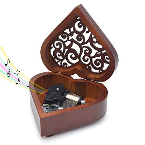 Sooharic Wooden Music Box Wind Up Clockwork Mechanism Musical Gifts for Kids (Amazing Grace)