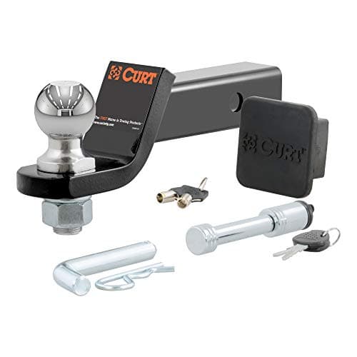 CURT 45534 Trailer Hitch Mount 2Inch Ball Lock Fits 2In Receiver 7500 lbs 2 Drop Cap