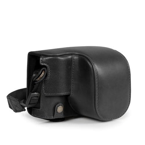 MegaGear Genuine Leather Camera Case for Fujifilm X100VI - Stylish and Protective - Black