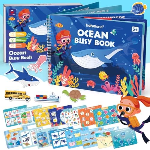 hahaland Busy Book for Toddlers 35 Preschool Learning Activities Toys for Toddlers 3 Year Old Montessori Toys for 3 Year Old 27 Pages 15 Educational Concepts