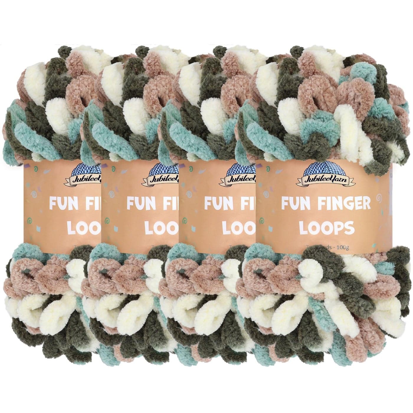 JubileeYarn Fun Finger Loops Yarn 100gSkein Jumbo Polyester Demeter 4 Skeins