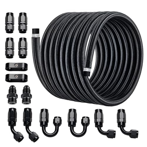 EVIL ENERGY 6AN Fuel Line Kit 6AN Hose Nylon Braided Fuel Line With 14PCS Fitting Adapter Kit CPE 20FT