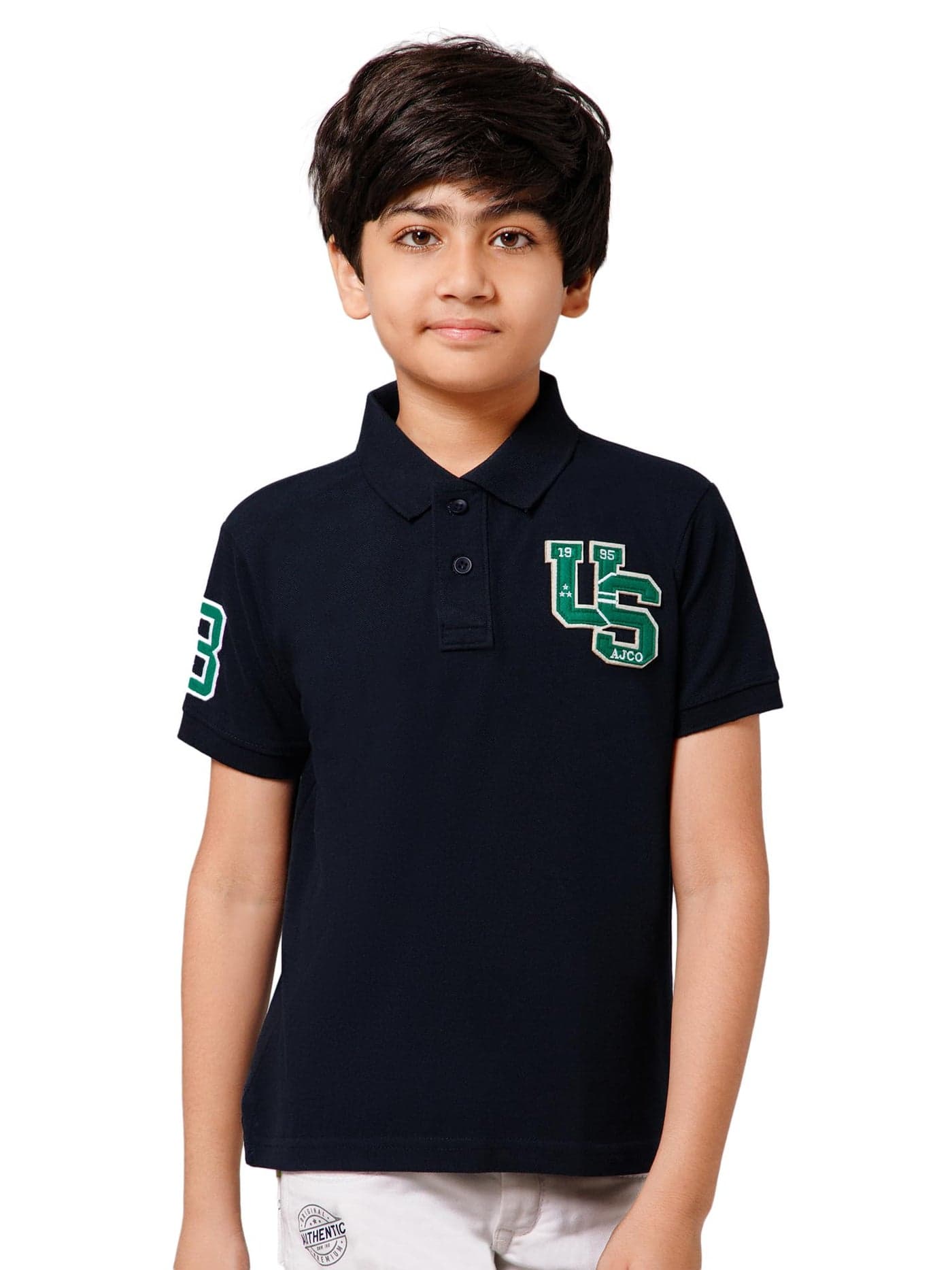 Alan Jones Clothing Boys Regular Fit Cotton Polo T-Shirt | Embroidery Detail | Short Sleeves | Ribbed Hems | Ages 6–16 Years (Rust_8-9 Years)