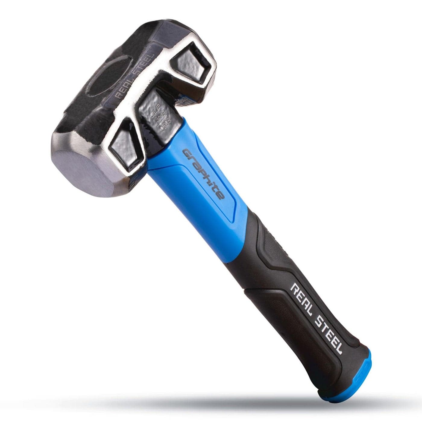 REAL STEEL Sledge Hammer for Striking 2 Lb Rubber Grip Forged Jacketed Graphite Drilling 0507