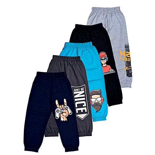 T2F Boy's Printed Track Pants (Pack of 5) (BYSTRK12_Multicolor_2-3 Years)
