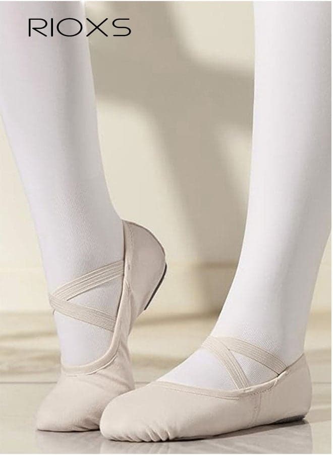 Ballet Shoes For Girls, Kids Girls Ballet Practice Shoes, Highly Stretch Canvas Ballerina Flats, Split Sole Yoga Shoes, Flats Shoes For Dancing, Suede Leather Soles Dance Shoes, Comfy Anti-slip Ballet Shoes, Girls Ballet Shoes Yoga Dance Shoe