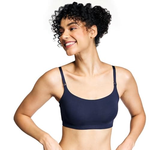NYKD (NYB165 Cotton Non Padded & Non Wired Full Coverage Slip On T-Shirt Bra for Women | Easy Breezy Soft Fabric with Hidden Shaper Sling for No Side Bulge & Detachable Strap - Navy