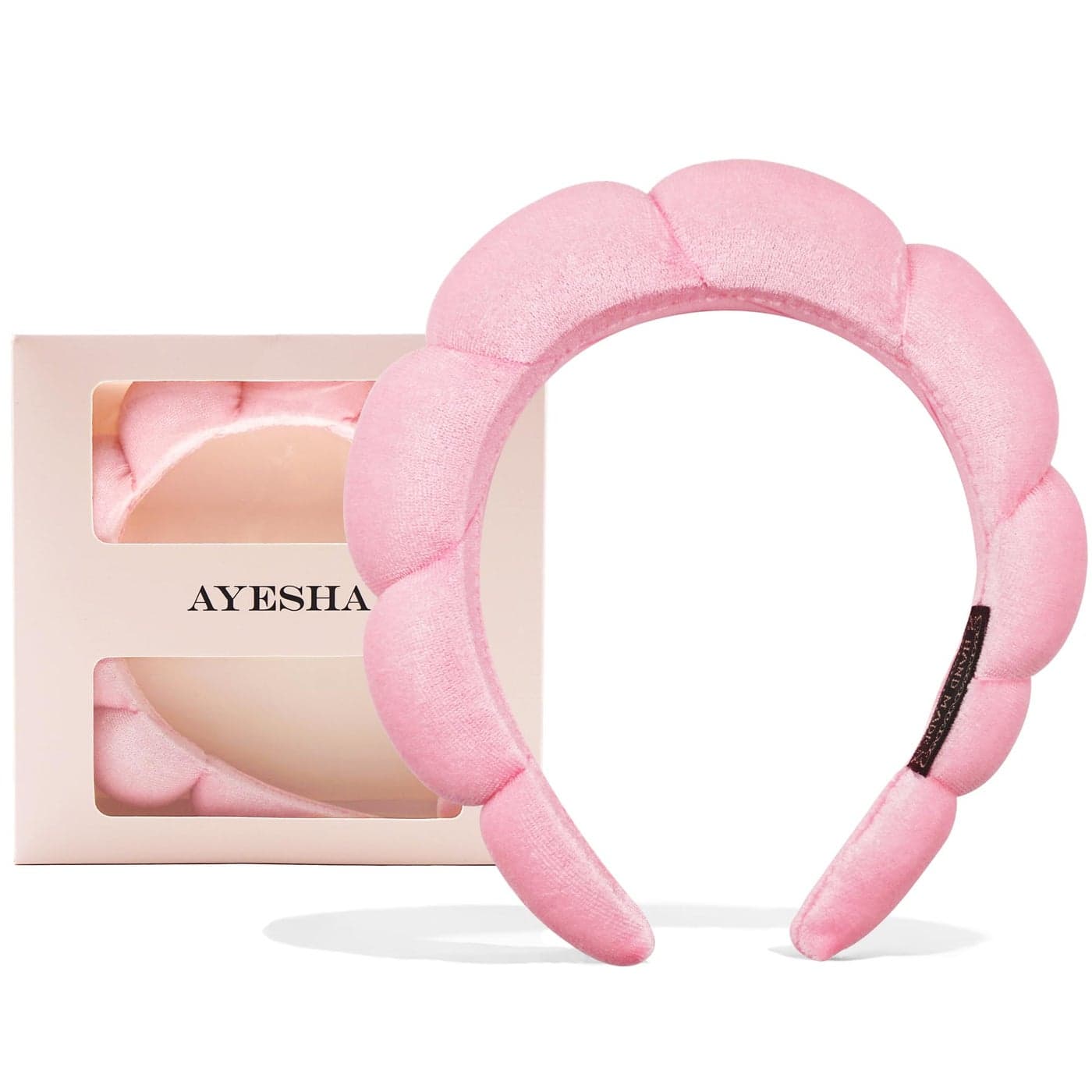 Ayesha Spa Headband for Women Sponge Headband for Washing Face Clouds Soft Hairband Skincare Makeup Headbands for Women Girls Shower Makeup Skincare Pink