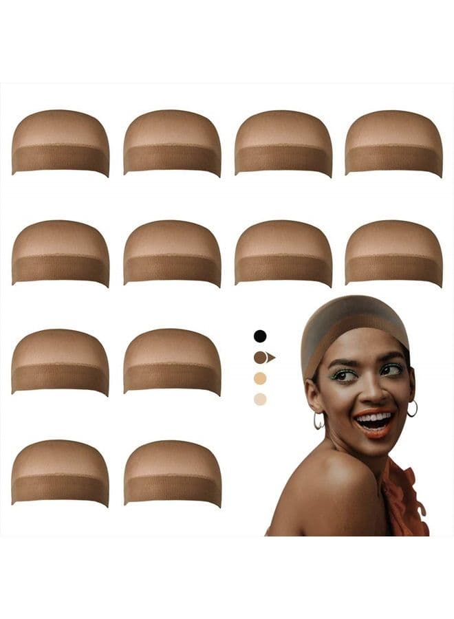 Wig Cap for Lace Front Wig, Stocking Cap, Bald Cap for Wig, 12 Pieces