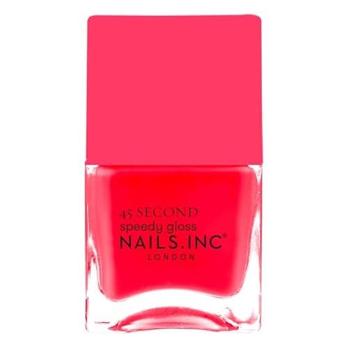 Nails Inc 45 Second Speedy Gloss Charlie Coral Pink Glossy No Chip Long Lasting Quick Dry Air Dry Professional Manicures Pedicures Fingernails Toenails Vegan Nail Polish 047 Fl Oz
