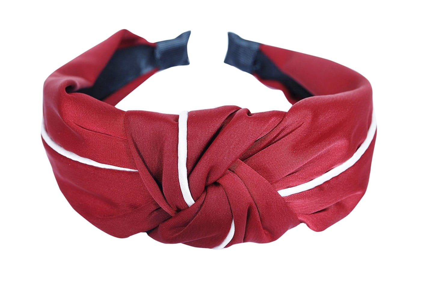 Vogue Hair Accessories Solid Fabric Knot with Piping Plastic Hairband Headband for Girls and Women (Maroon)