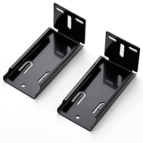 5 Pairs - 10 Pack Black Heavy Duty Rear Mount Brackets for Soft Close Cabinet Drawer Slides, Metal Replacement Part for Full Extension Ball Bearing Side Mount Drawer Track Guide
