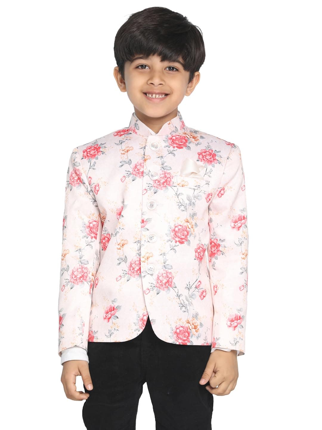 VASTRAMAY Boys' Multicolor-Base-Pink Printed Jodhpuri_VASBJP002PN_28