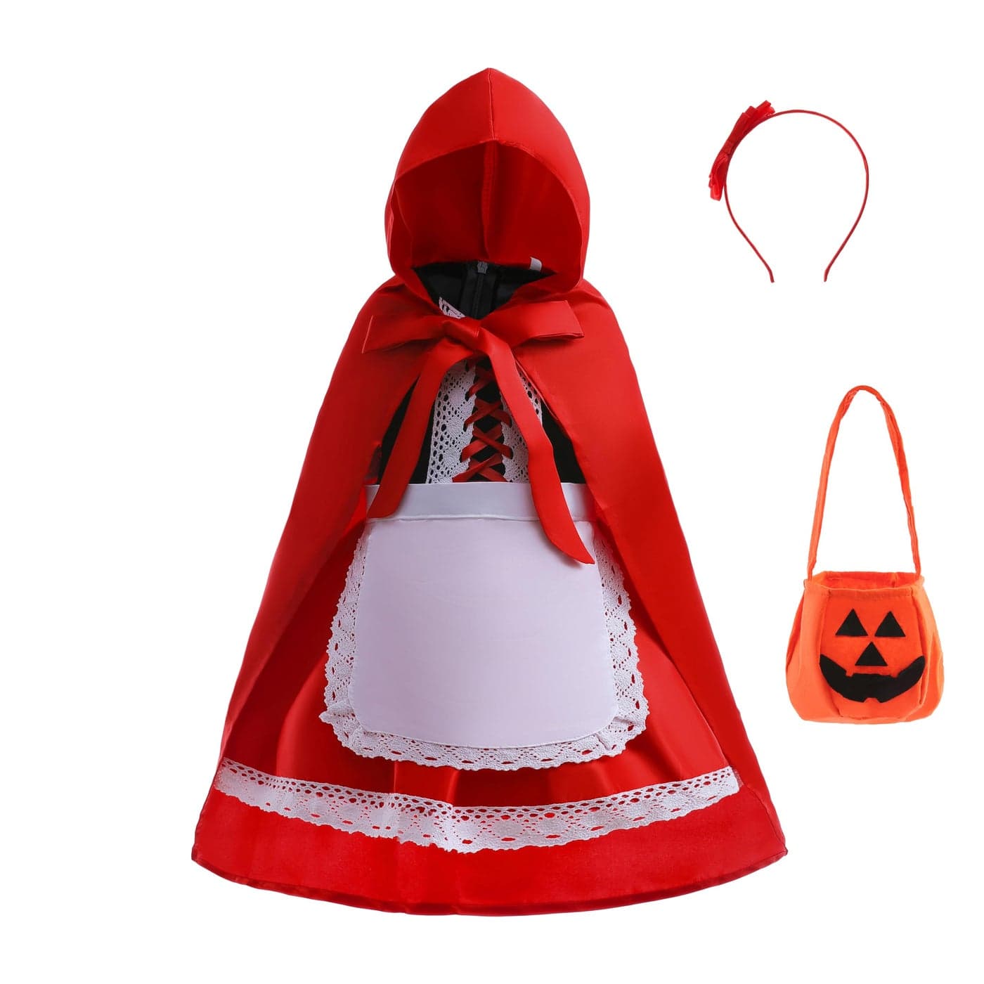 Dressy Daisy Little Red Riding Hood Fancy Dress Up Costume Set with Cloak Cape for Toddler Girls Size 2T to 3T