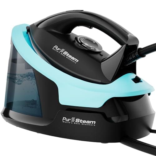 Pursteam Steam Station Max Ceramic Soleplate Steam Iron for Clothes 1500W, 50.7oz Removable Water Tank, Fast Heat Up Self-Clean, Auto Shut-Off, Professional Iron Steamer for Ironing