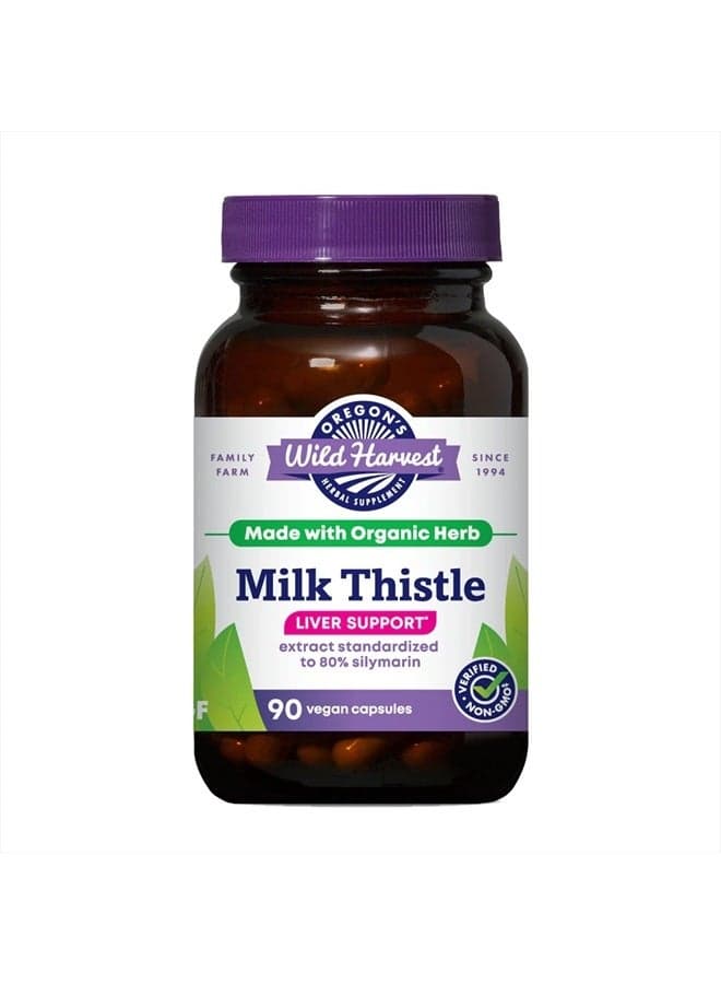 Certified Organic Milk Thistle Herbal Supplement, 90 Count