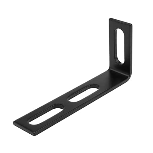OTTFF 10 Pack 4-1/4" x 2" Black Slightly Adjustable L Bracket with 3 Slot, Right Angle Corner Brace, Steel